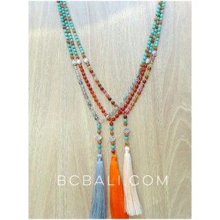 rudraksha genetri wood organic natural beads tassels 